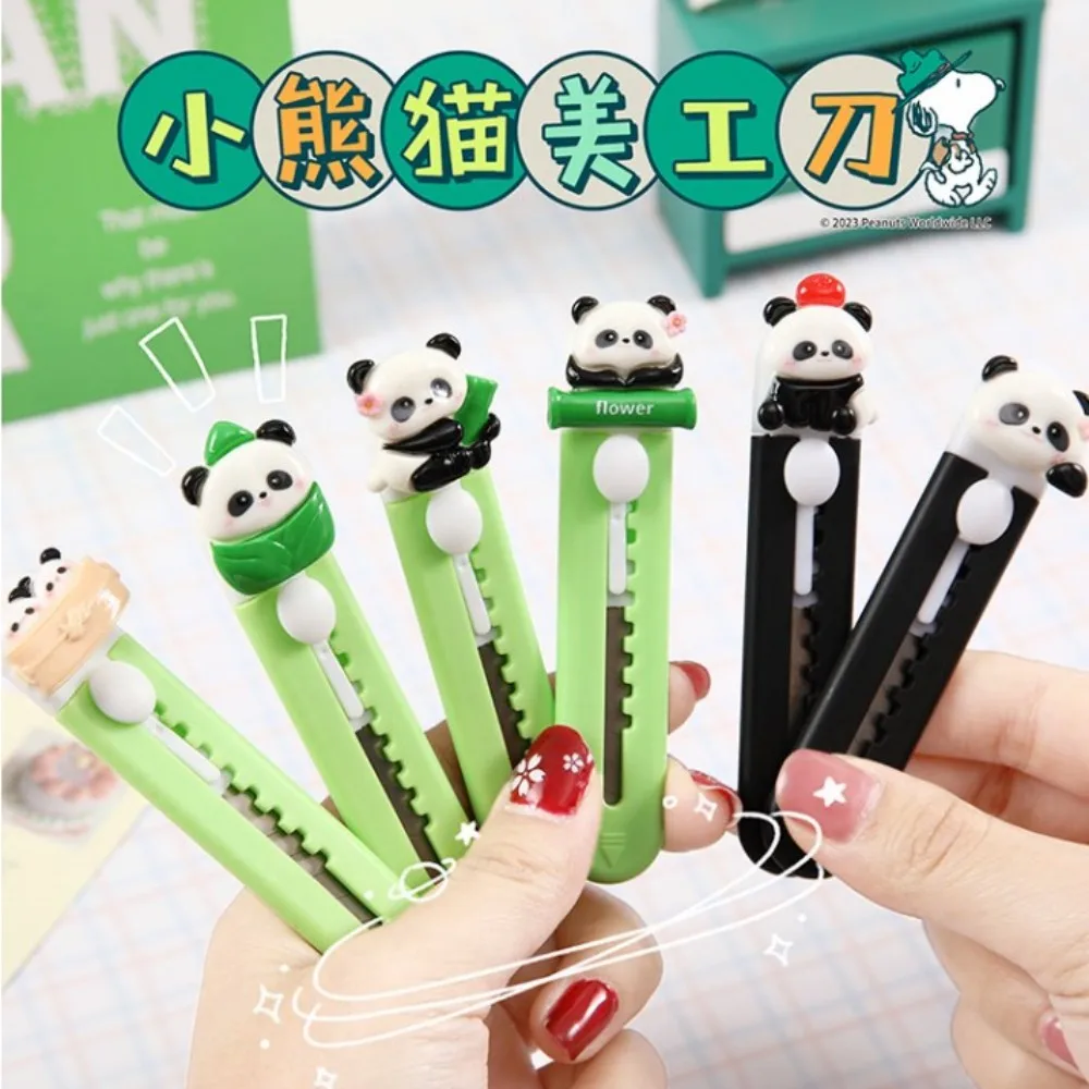 

Cute Cartoon Panda Utility Knife Portable Express Unboxing Knife Paper Cutter Student School Office Supplies Stationery Gift