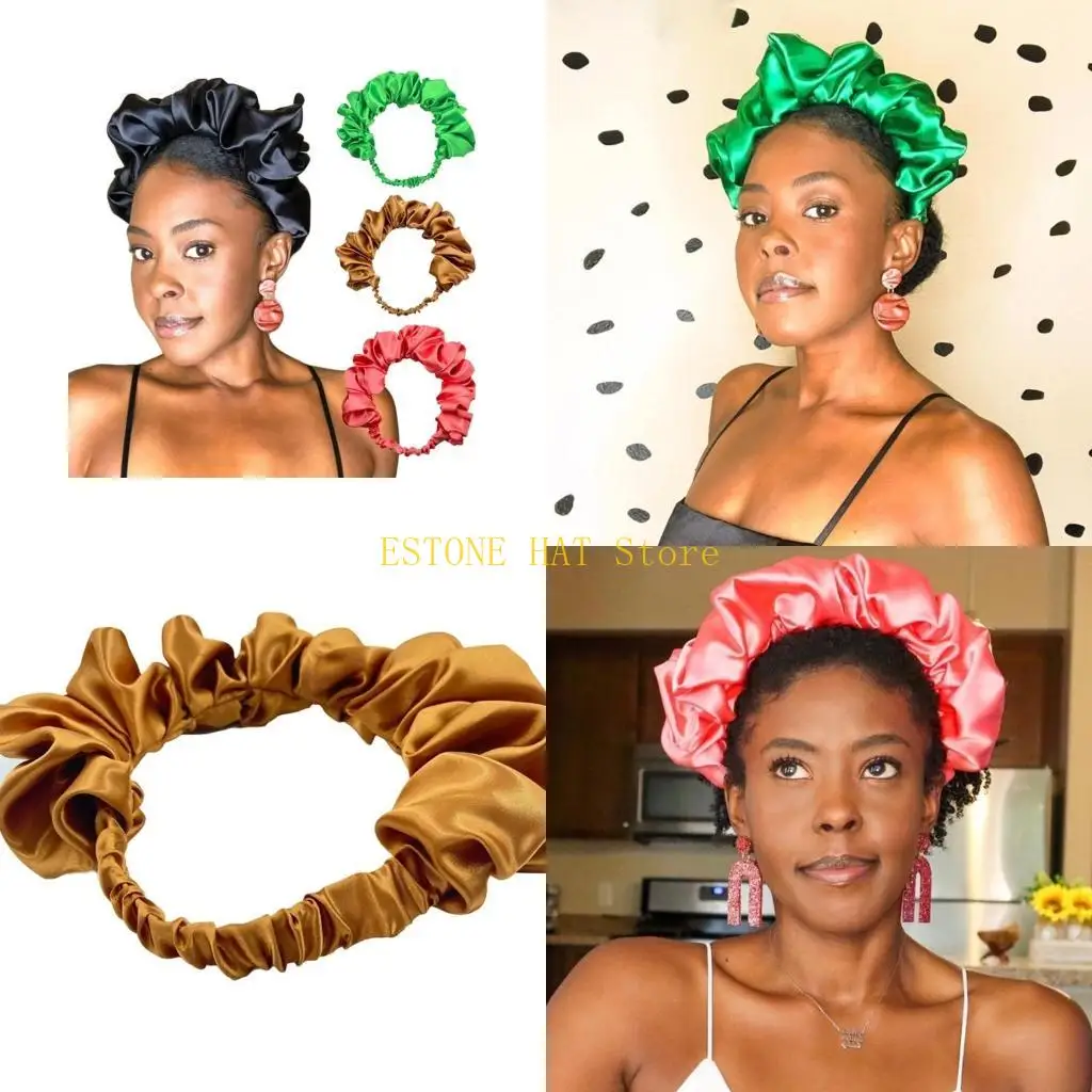 

49MF Lovely Headbands Woman Makeup and Washing Face Satin Headband Elastic Hairband for Woman Girls Skincare Headband