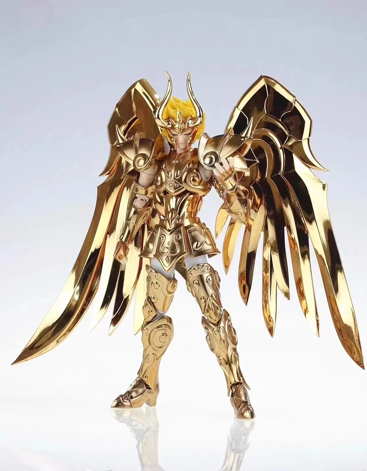 In Stock KUN MST God's Goat / Shura 24K Gold Soul Saint Seiya Saint Clothes Myth EX Capricorn Action Doll Toy Collection Gift