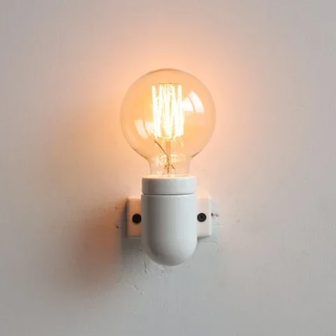 

Wabi Sabi White Ceramics Wall Light with Cord Switch Japanese Walnut Wood Color Hallway Porch Aisle Entrance Stair Wall Lamp