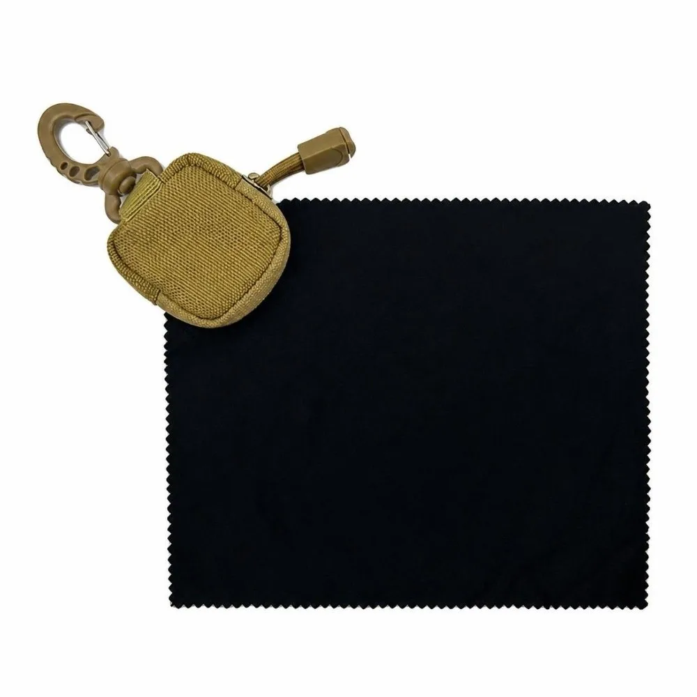Mini Storage Eyeglass Cloth Bag One-Piece Folding Ultra-Fine Fibers Lens Cleaner Folding Storage Bag with Keyring Durable