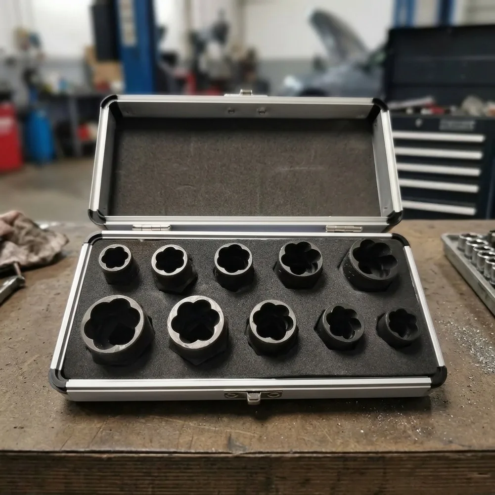 10 Piece Bolt Remover Socket Set Includes Precise Metric Sizes 9mm 10mm 11mm 12mm 13mm 14mm 15mm 17mm 18mm 19mm for Wide Use