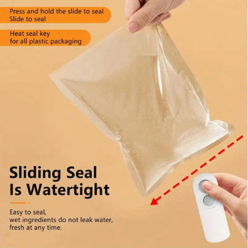 

Portable USB Rechargeable Food Bag Sealer, 16W Heat Seal & Cut Tool, 300mAh Battery, Compact for Snacks, Freshness Lock, Kitchen