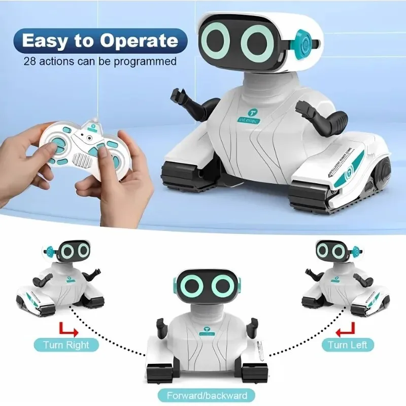 Zk30 Rechargeable Smart Robot Ebo Robot Toys For Kids Remote Control Interactive Toys With Music Dancing LED Eyes Children Gifts