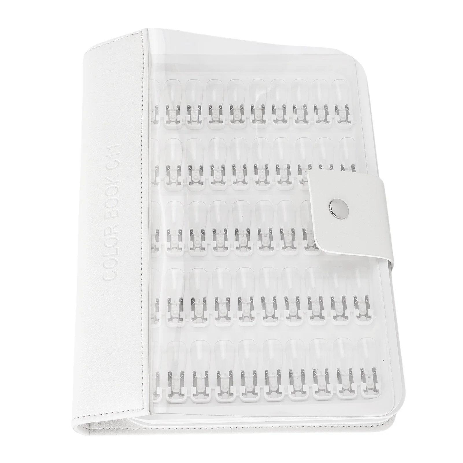 150 Colors Nail Color Display Book Nail Sample Swatches Book with Clear Fake Nails PU Leather Cover for Home DIY Salon