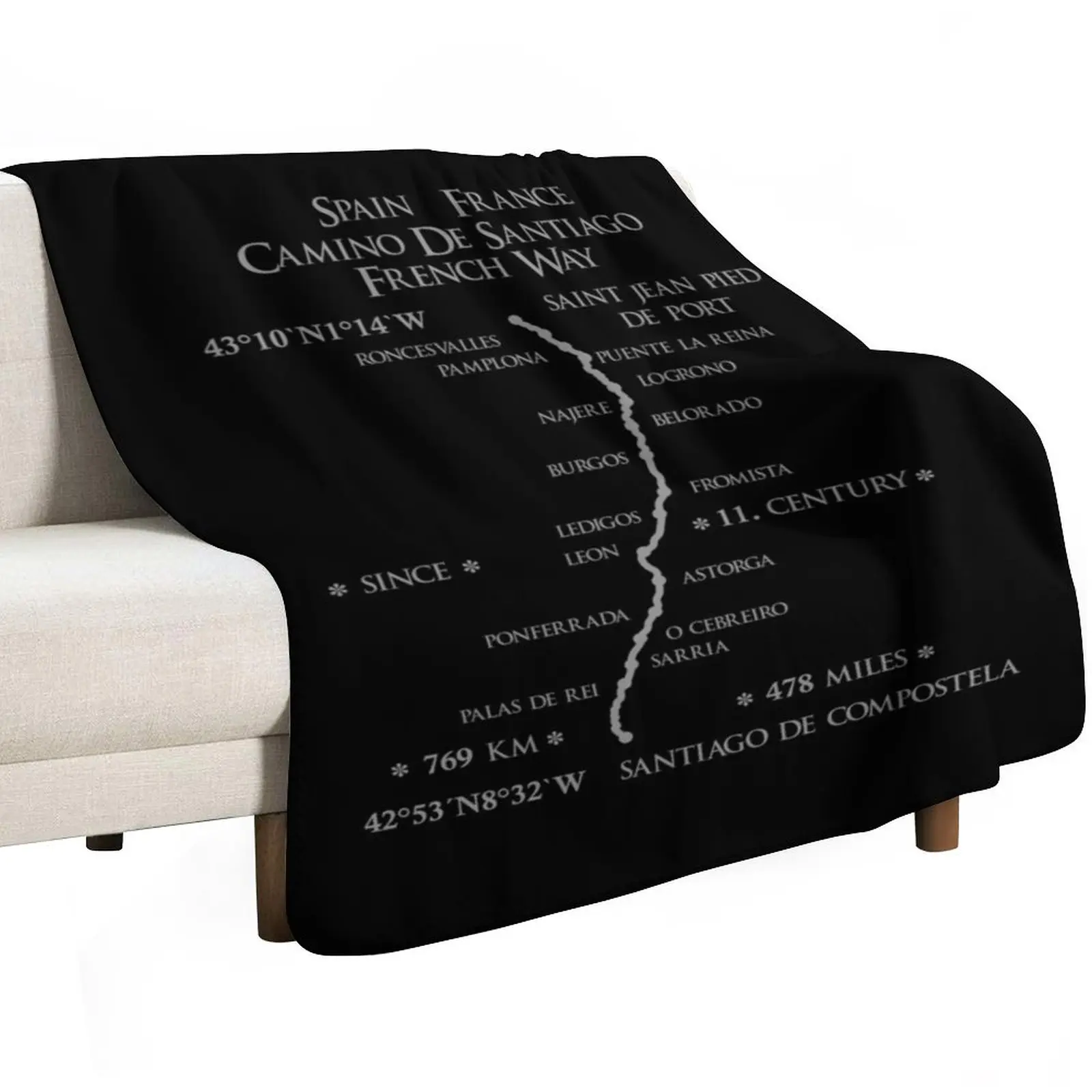Jacobsweg Pilgrimage Route Spain / Camino frances Throw Blanket Summer Beddings Warm Single Polar wednesday Blankets