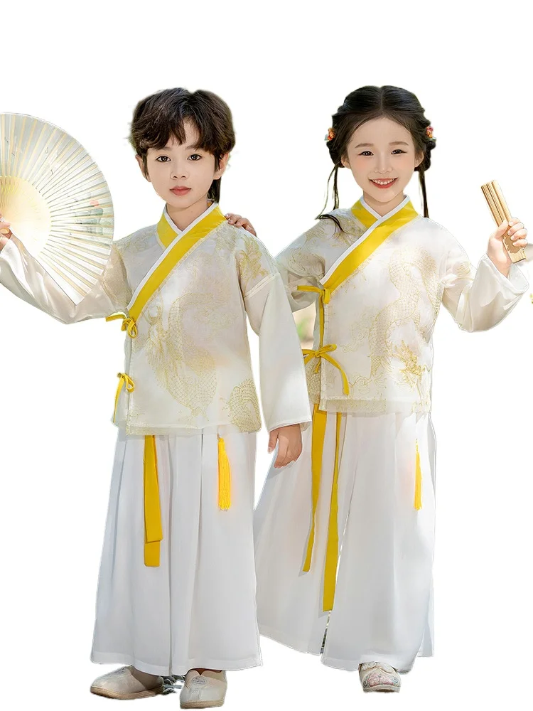 Children's Traditional Chinese Culture Hanfu 2024 New Style Girls' Spring And Autumn Period Ancient Costume Performance Suit