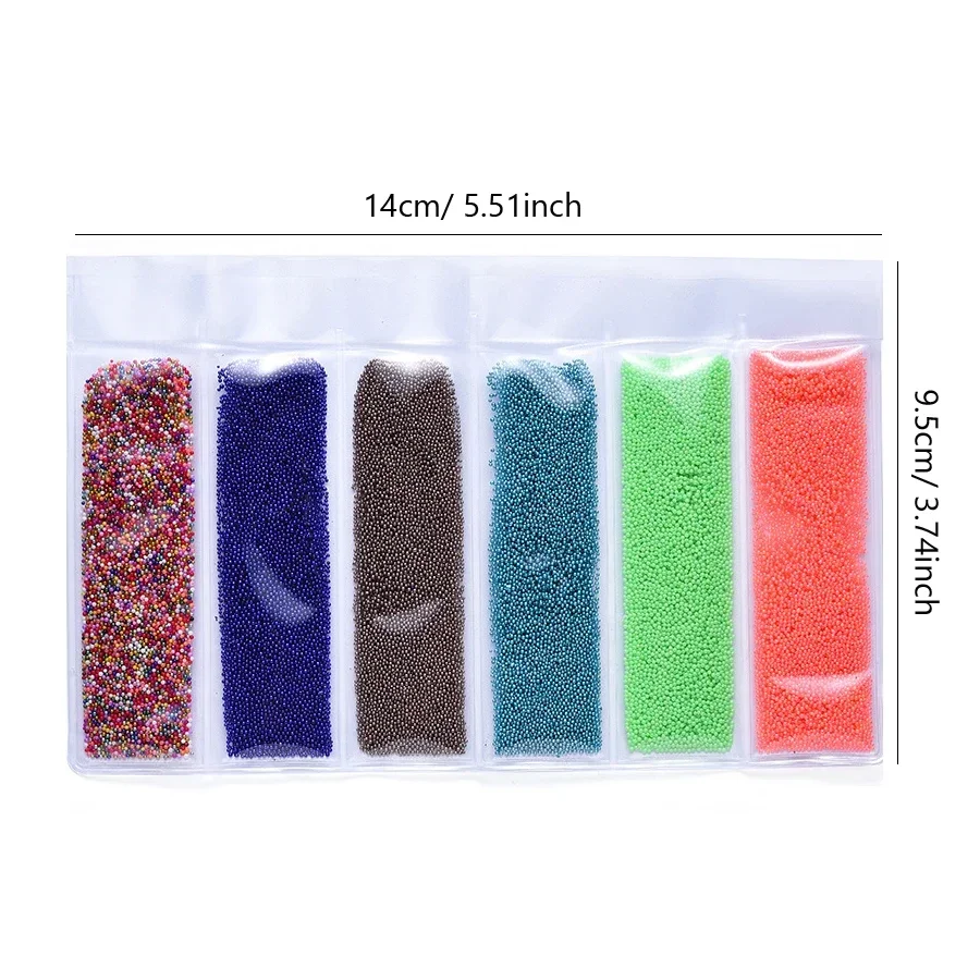 6 Farben Mini-Glitzerperlen Kaviar-Kugeln für 3D-Nagelkunst-Dekoration - Nagelkunst-Kaviar-Perlen