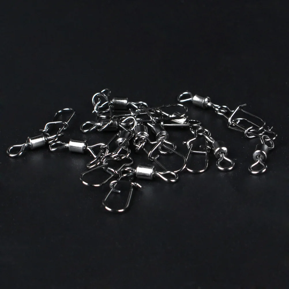

40Pcs Metal Fishing Connector Swivel Hard Durable Rustproof Lightweight Flexible Rotation for Rod Fishing Rolling