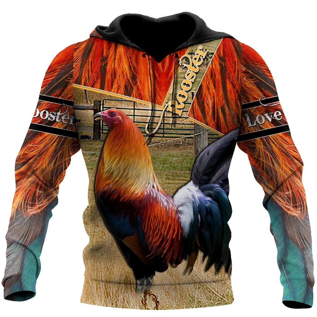 yk2 Spring and Autumn 3D Full Print Size Hoodie Man Women Harajuku Outwear Pullover Sweatshirt Unisex Beautiful Mexican Rooster