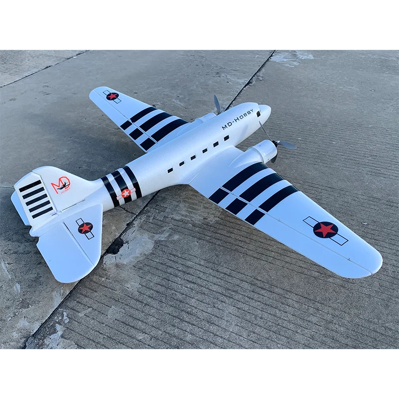 47 Inch 1.2-Meter Remote-Controlled Fixed Wing Model Aircraft C-47 Transport Aircraft Dc3 Passenger Plane Model Aircraft