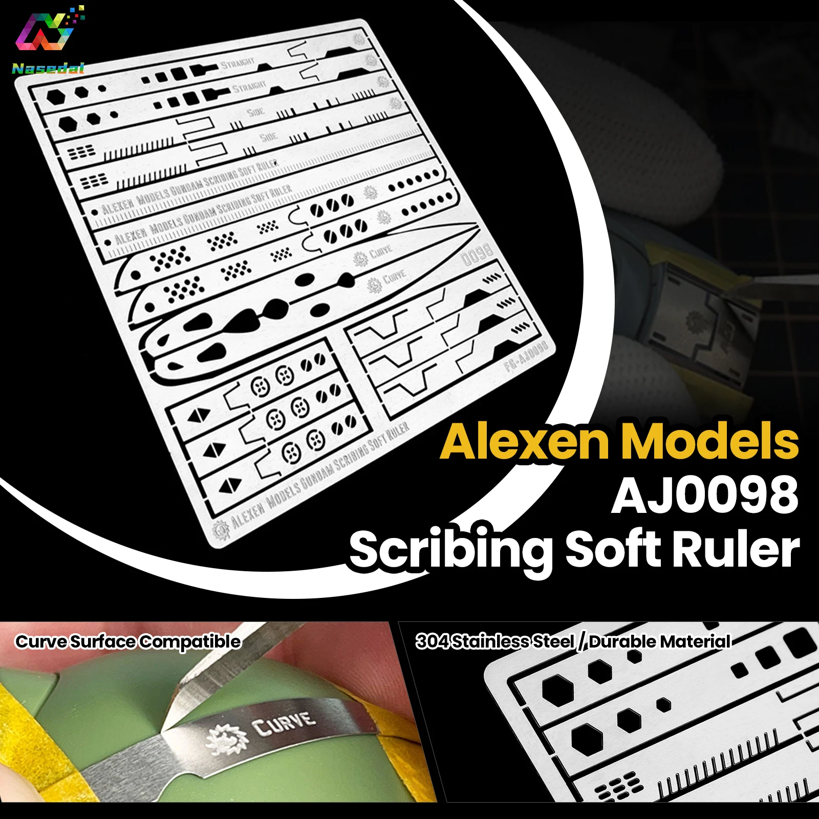 

Alexen Models AJ0098 Scribing Soft Ruler Curve Surface for Gundam Model Building Detail Panel Line Modification Hobby DIY Tools