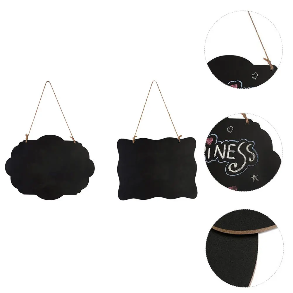 2 قطعة سبورة خشبية معلقة صغيرة مزدوجة الجوانب لوحة رسم محمولة لتقوم بها بنفسك لوحة مذكرة للكتابة التعليمية سبورة صغيرة #6