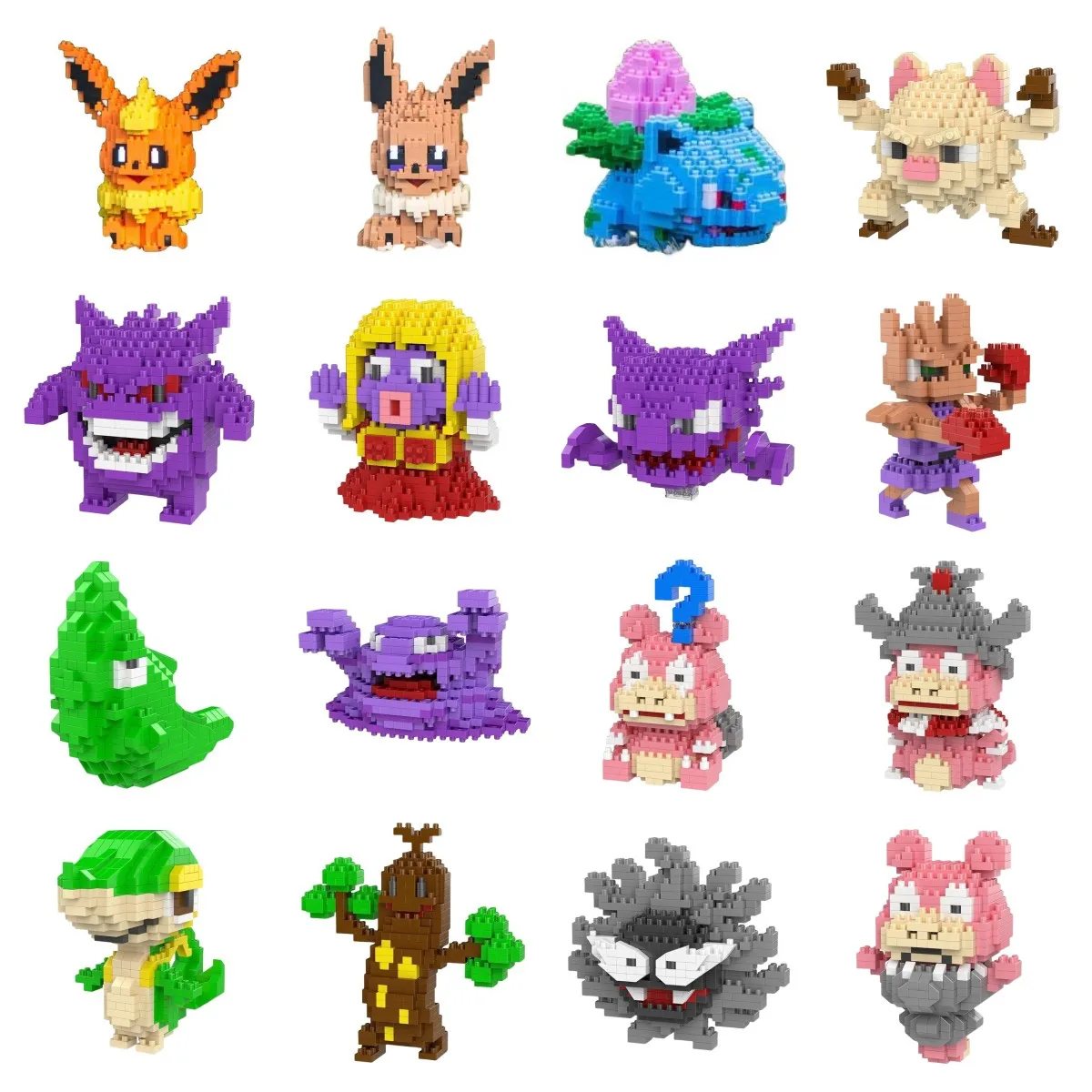 Blocos de Construção Pokémon, Desenhos Animados Kawaii, Picachu, Animal, Mini Modelo, Jogo Educativo, Gráficos, 75 Estilos