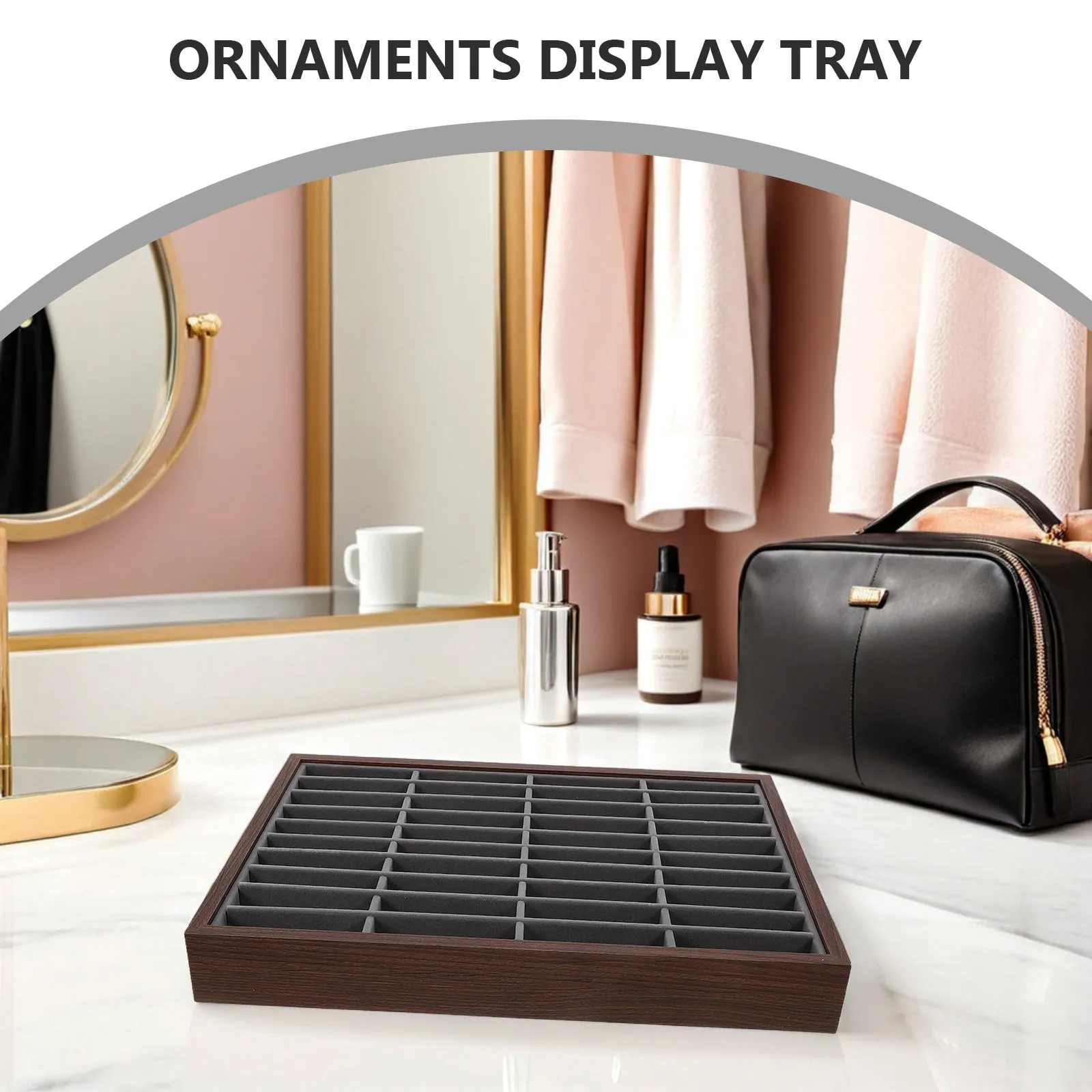 

Wooden Bracelet Organizer Tray 40 Slot Jewelry Display Tray Large Capacity Jewelry Holder Dish for Vanity Store Showcase