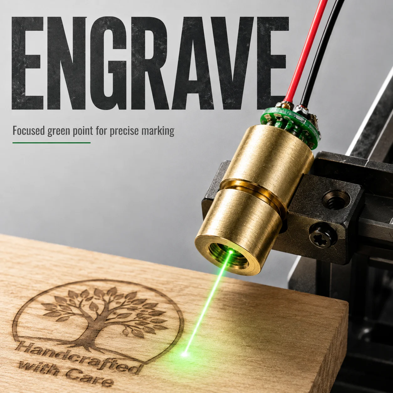 ZhonNa Green Laser Module 9x20mm Compact Laser Head DIY Engraving Machine Accessory Optical Tool Instrument Parts Component Gear
