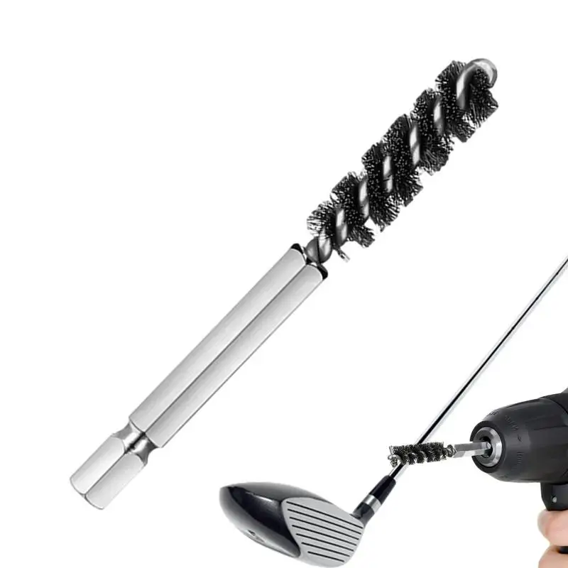 2 pz 9mm spazzola per la pulizia del Golf in acciaio inox mazze da Golf testa spazzola Hosel spazzole metalliche strumento di pulizia trapano