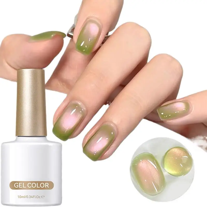 10ml Nail art high gloss flash clear long-lasting glass bead cat's eye glue Cat Eyes Gel Nail Polish Glassy Cat Eyes Gel Polish