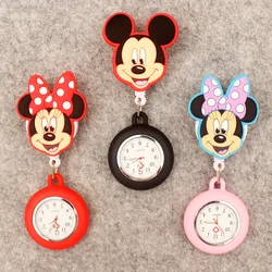 Cartoon Big Size Funny Mouse Doctor Minnie Nurse Style Pocket Watch Retractable And With Clip For Men And Women