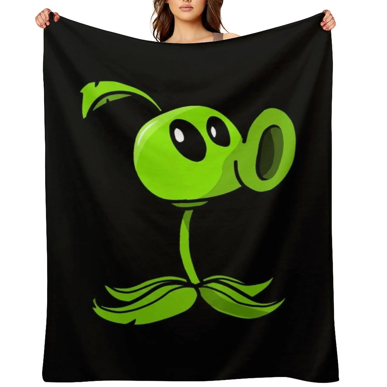 

Peashooter PVZ Throw Blanket Sofa Quilt Nap Bed linens Hairys Blankets