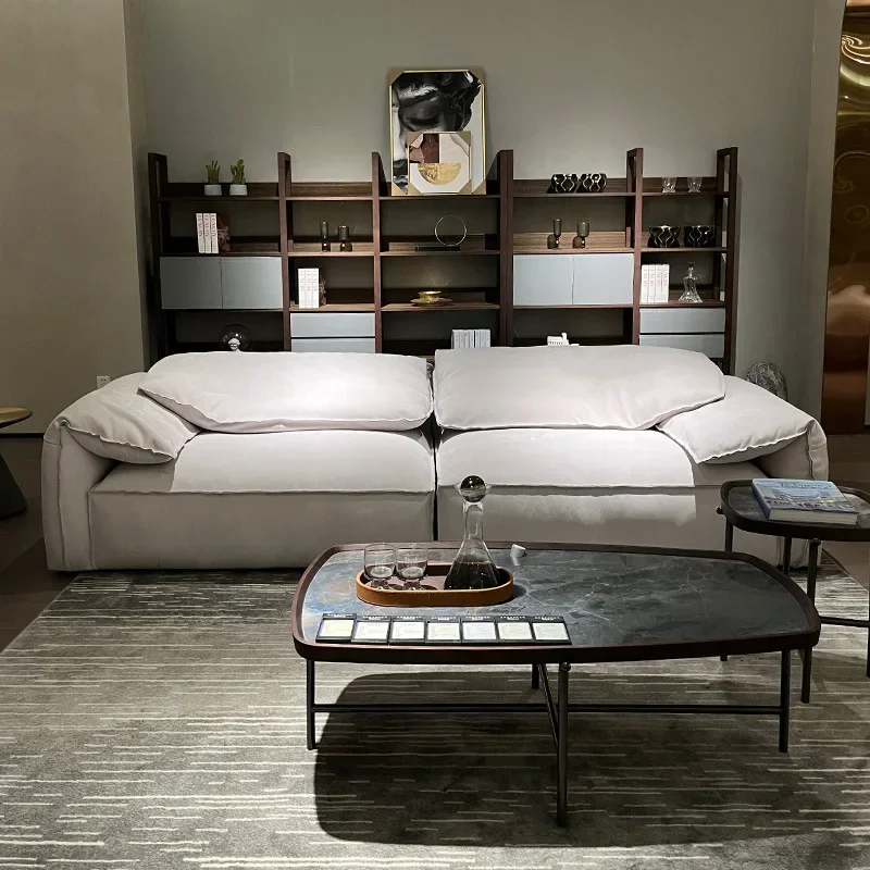 Frosted leather sofa high-end simple Italian style