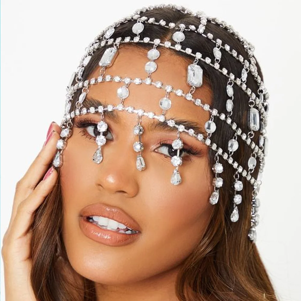 

Stonefans Tribal Mesh Headpiece Jewelry Bridal for Women Wedding Boho Tassel Hair Accessories Luxury Designer Elegant Girls