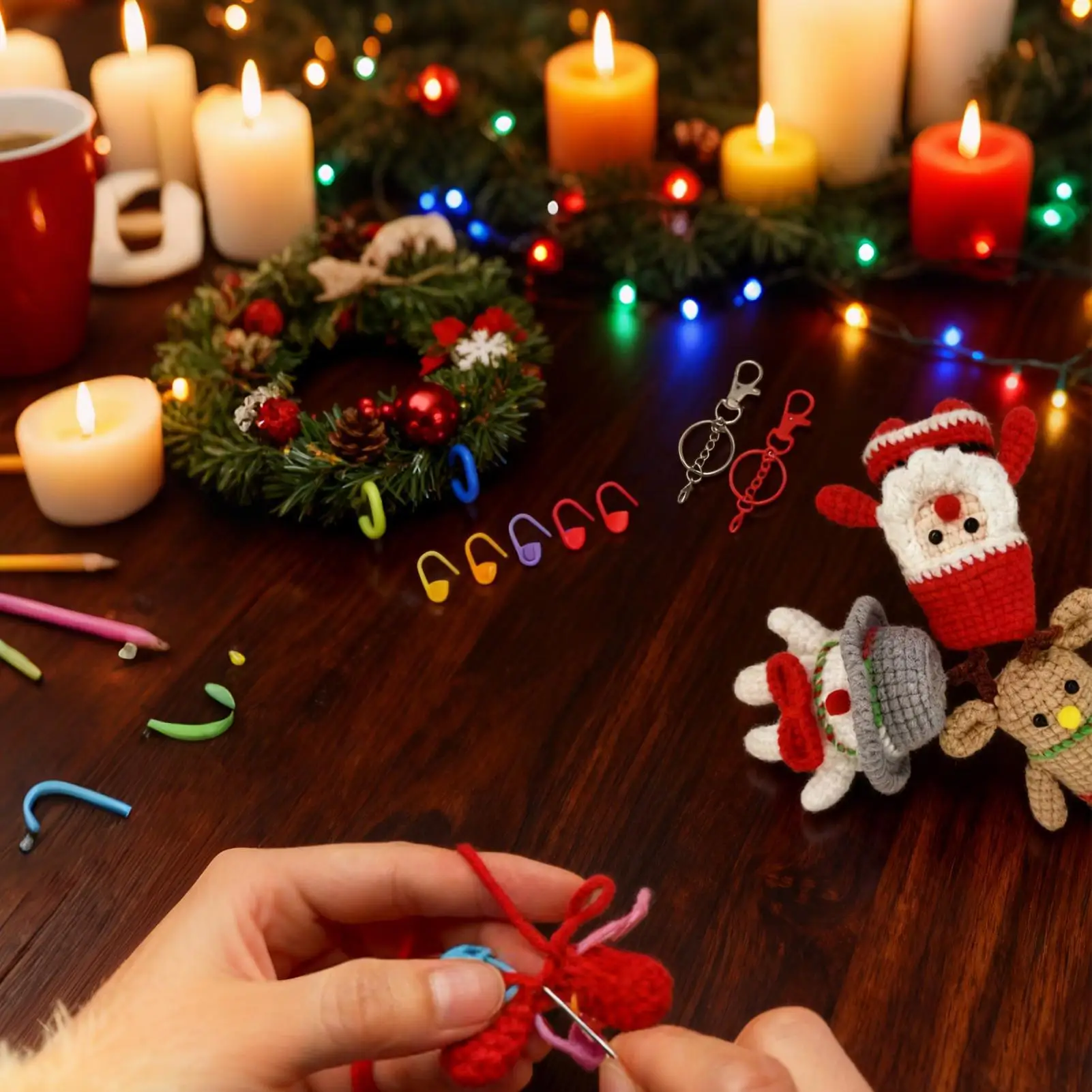 

Beginner Christmas Crochet Kit DIY Crafting Set Crochet Christmas Doll Kit For Adults Teens DIY Enthusiasts Beginners Craft