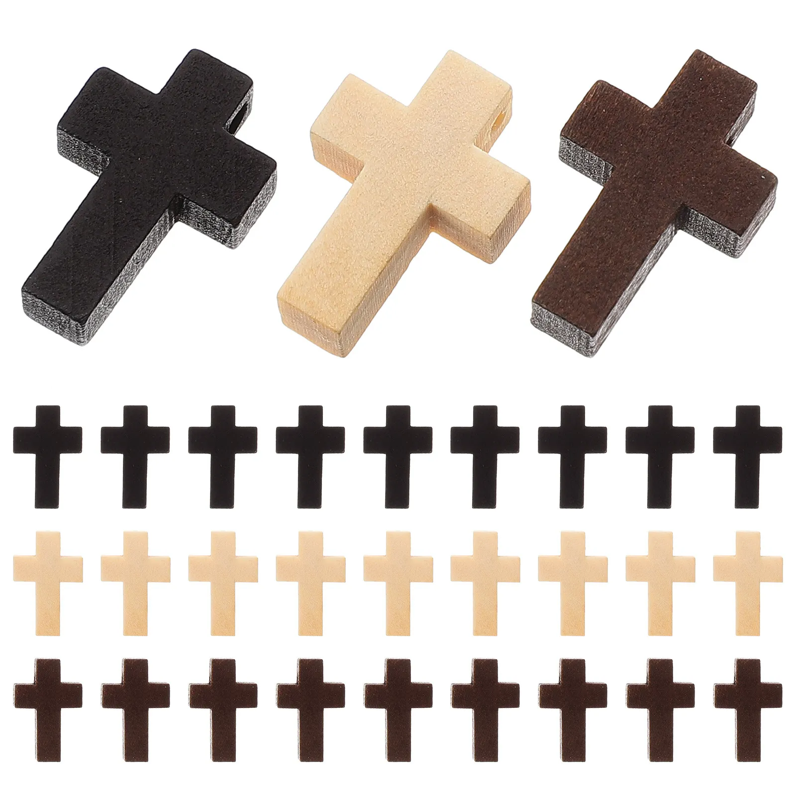 

60Pcs Small Wooden Cross Pendant Charms for Jewelry Making DIY Bracelets Necklaces Crafts Cross Charms Crosses for Crafts