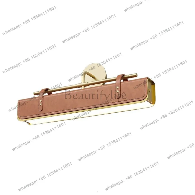 Cross-border Nordic light luxury leather art mirror shop club photo luminous object