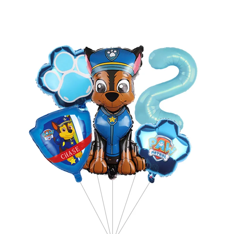 Kids Paw Patrol Themed Latex Balloon Chain Set Cartoon Figure Foil Balloons Birthday Party Decor Globos view 3