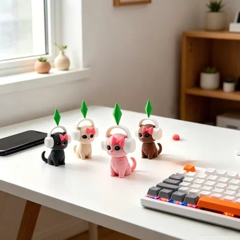 Cute Sims Simulated Cat Dancing Cat Car Decoration Pet Funny Office Desk Decoration Home Office Decoration Shaking Head Cat