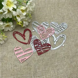 4pcs/set heart flowers Metal Cutting Dies Stencils For DIY Scrapbooking Decorative Embossing Handcraft Template