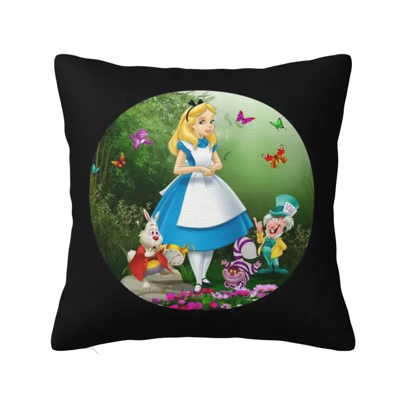 

Изготовленный на заказ чехол для подушки с рисунком «Алиса в стране чудес» для дивана, мягкая наволочка