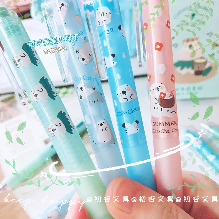 Kawaii Cartoon Tiere schwarze Tinte Gel Stift Schule Bürobedarf Briefpapier Geschenk Studenten niedlichen Stifte ziemlich ästhetisch