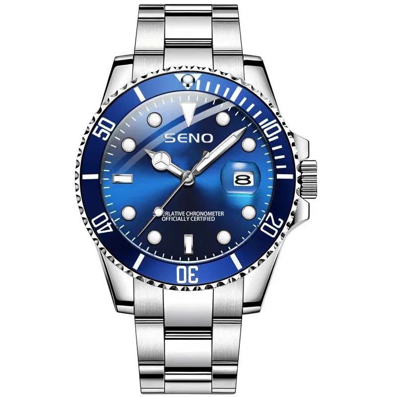 2026 New Stainless Steel Black Submarine Series Men's Quartz Watch Solid Band Screw-Down Crown Butterfly Clasp 30M Waterproof