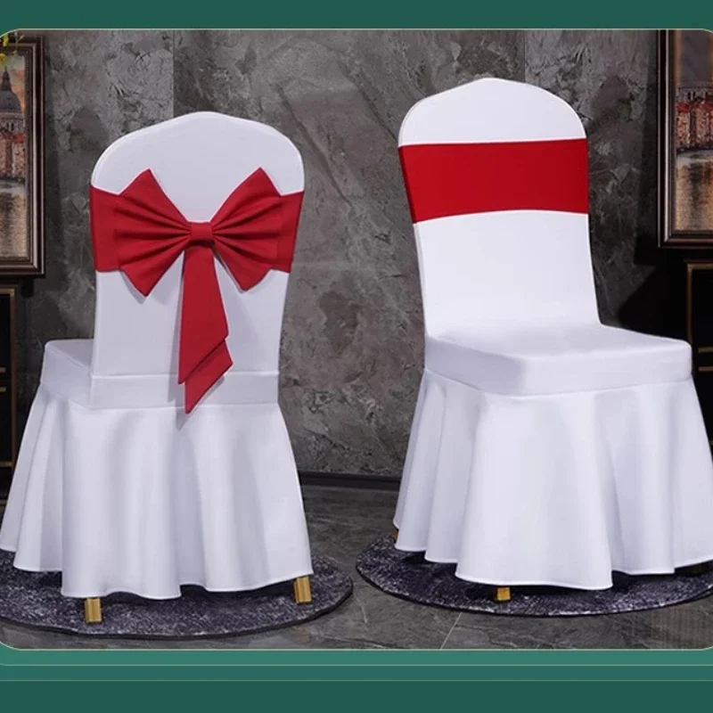 

Spandex High Quality Chair Sash Fit All Chairs With Decorative Ready Made Bow Tie Knot Ideal for Wedding and Event Decoration