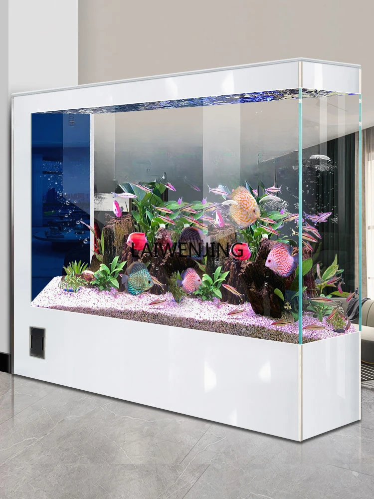 

HLZ light luxury fish tank ultra-white glass large screen partition ecological aquarium