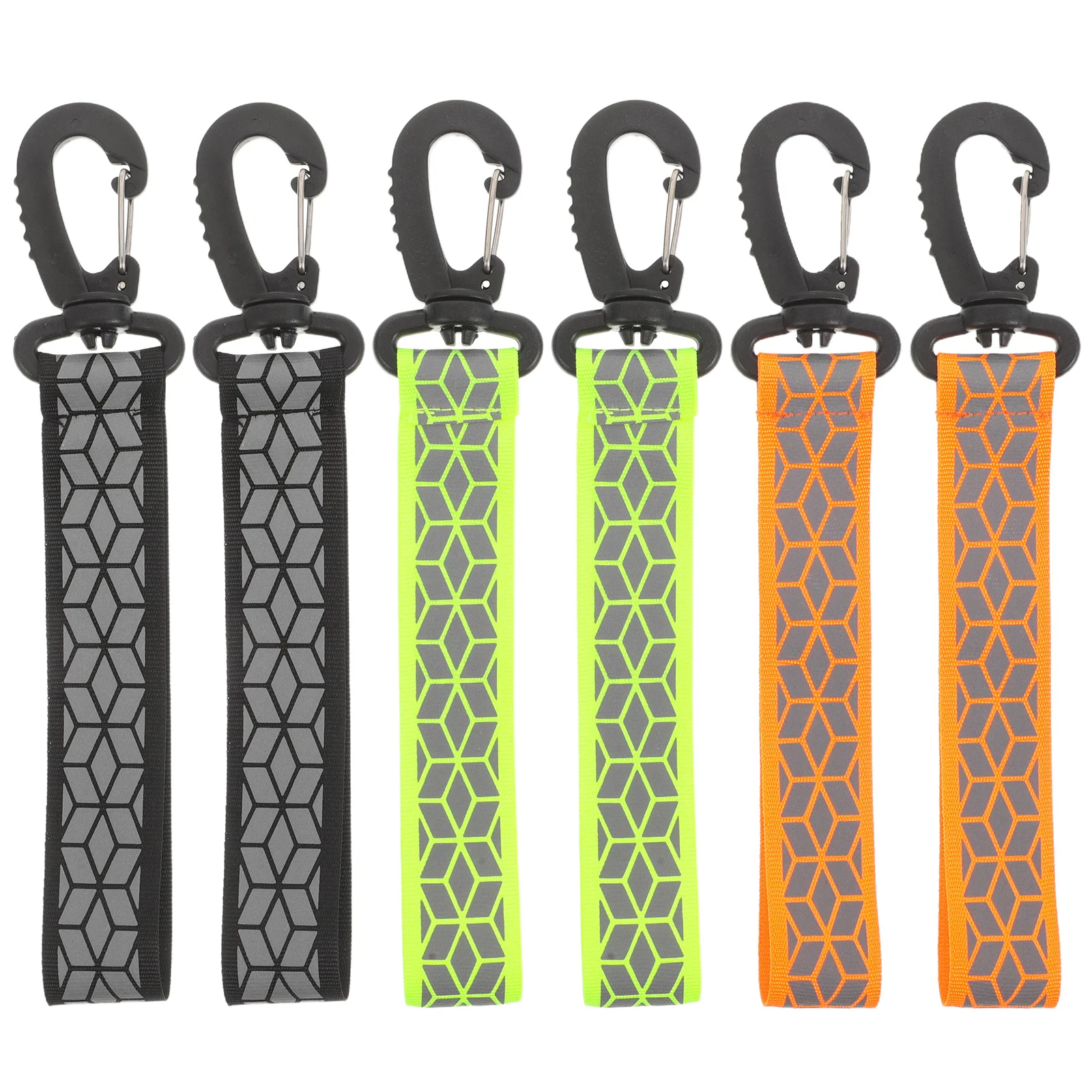 

6Pcs Reflective Backpack Safety Pendants Keyring Enhanced Visibility Strips for Running Cycling School Bag Outdoor Use