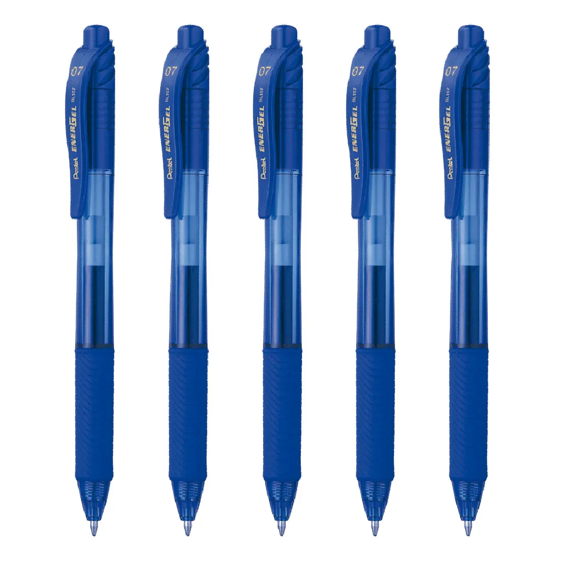 Kit 5 Pen Gel EnerGel Rt Retratil Blue 0,7MM