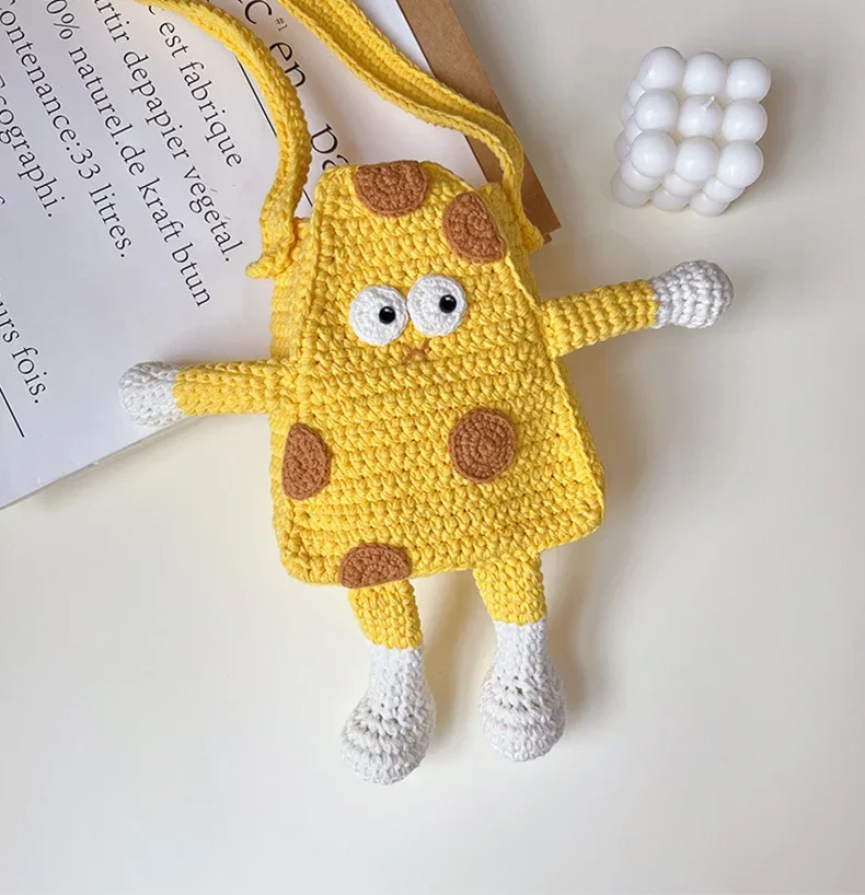 DIY Hand-crochet Student Pack Cute Cheese Pet Cartoon Backpack