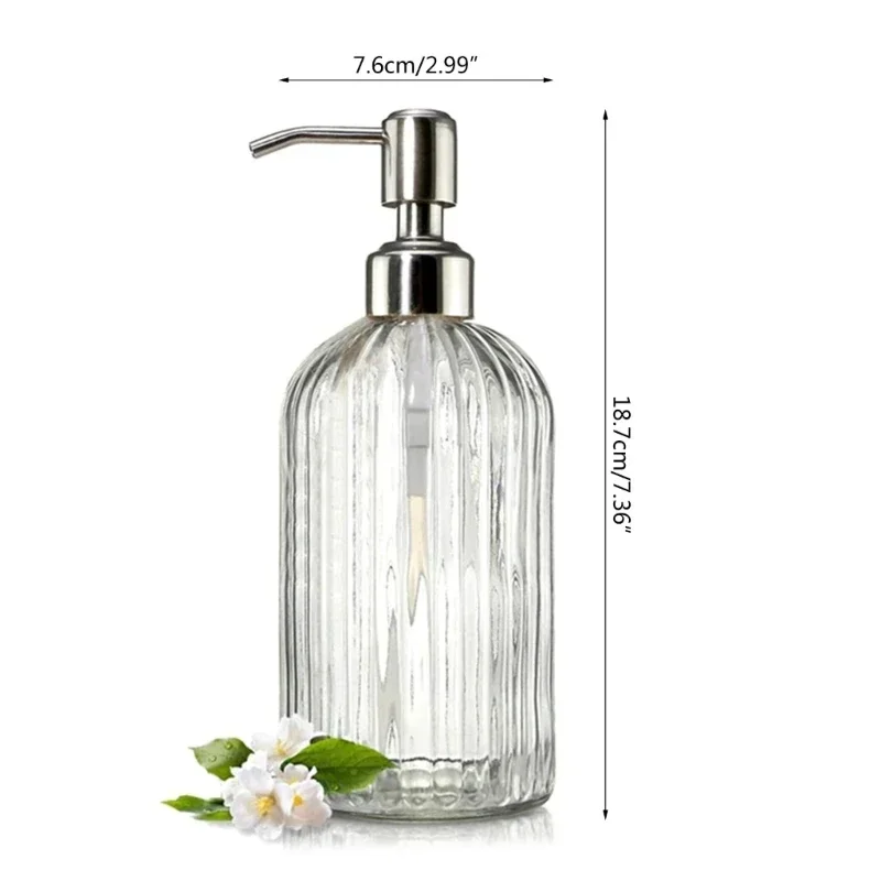 Soap Dispenser Bathroom Clear Glass Empty Refill Subbottle Detergent Kitchen Hand Sanitizers Shower Gel Shampoo Bottles view 5