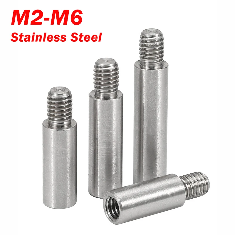 Stainless Steel Threaded Pillar M2 M2.5 M3 M4 M5 M6 Single Head Column Male to Female Round PCB Standoff Spacer Length:3-100mm