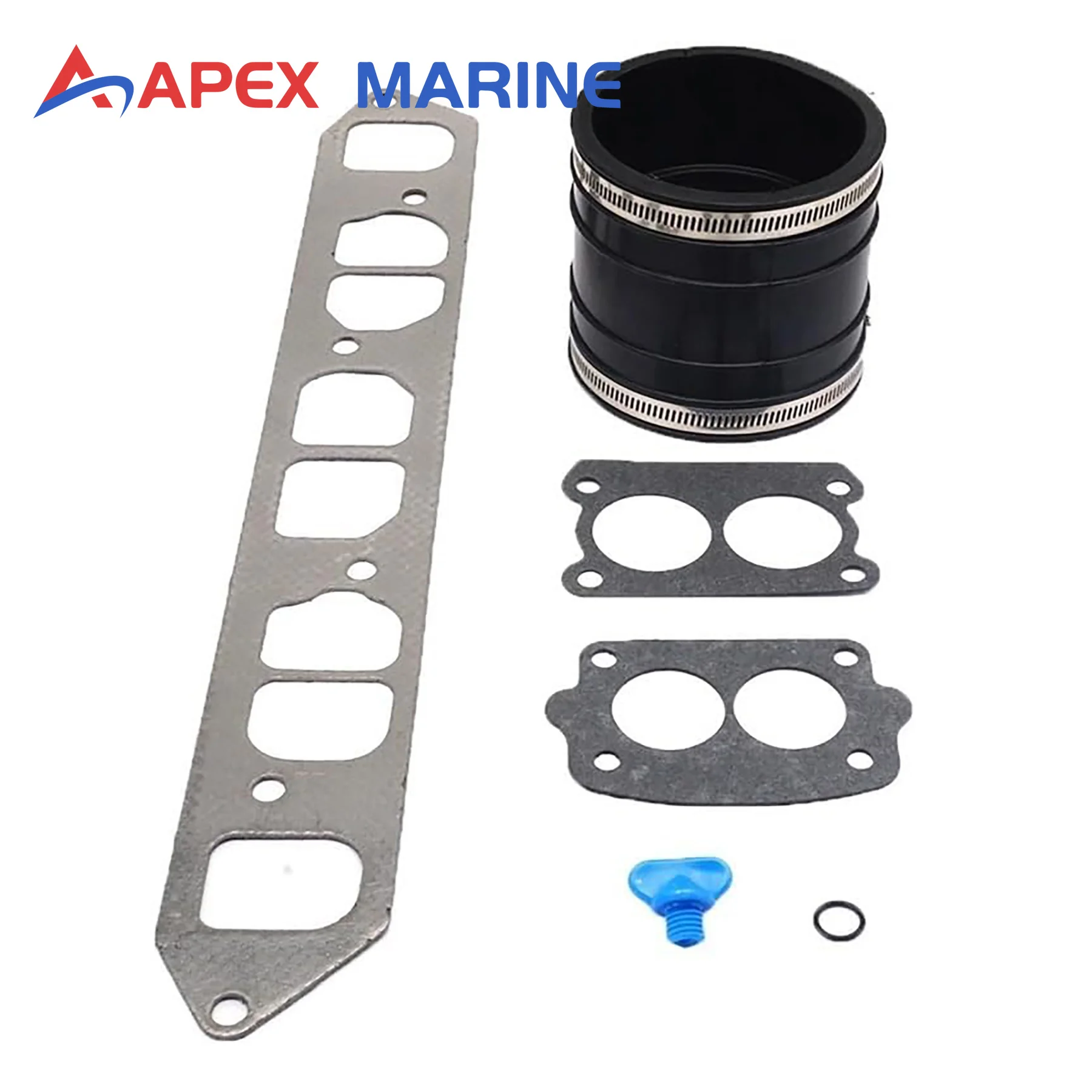 Marine Exhaust Wet Joint Manifolds Gasket Kit W/ Bellow Kit 32-44348T for Mercruiser 4-Cyl 120/140 Motor Models 96429 27-64692