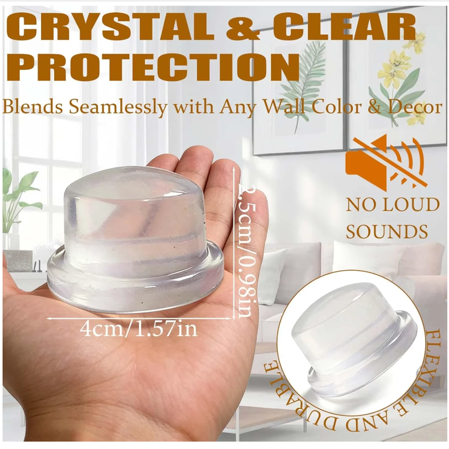 Multifunctional Silicone Door Bumper Self‑Adhesive No‑Drill Wall Protector Door Knob Shock Absorbing Buffer Pads