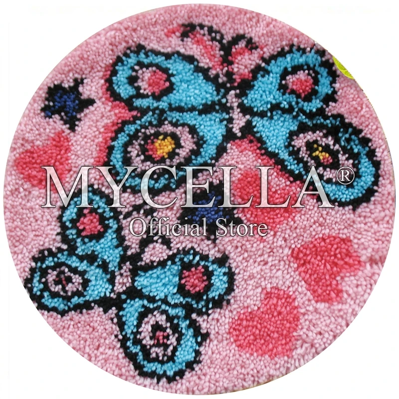 

Threads embroidery Latch Hook Rug Kit Cartoon butterfly DIY ковровая вышивка набор Crocheting Rug Yarn Mat bag crochet карабин