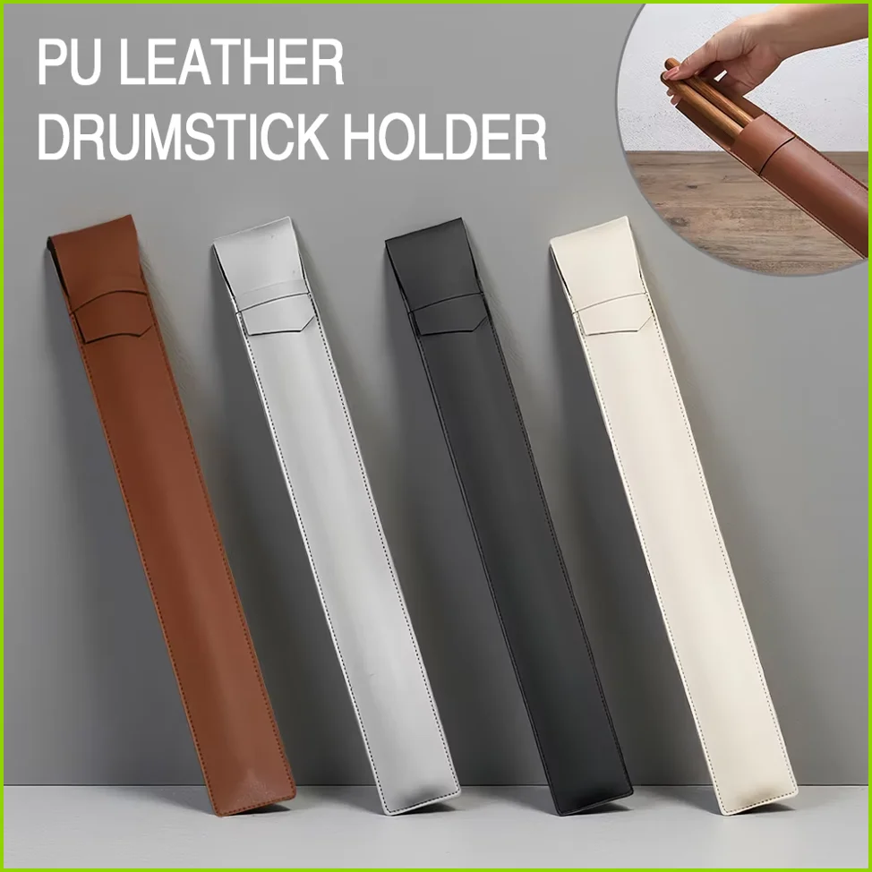 Bolsa para Baquetas, Estuche Portátil para Baquetas, Soporte de Baquetas de Cuero PU para Todas las Baquetas y Mazos de Percusión