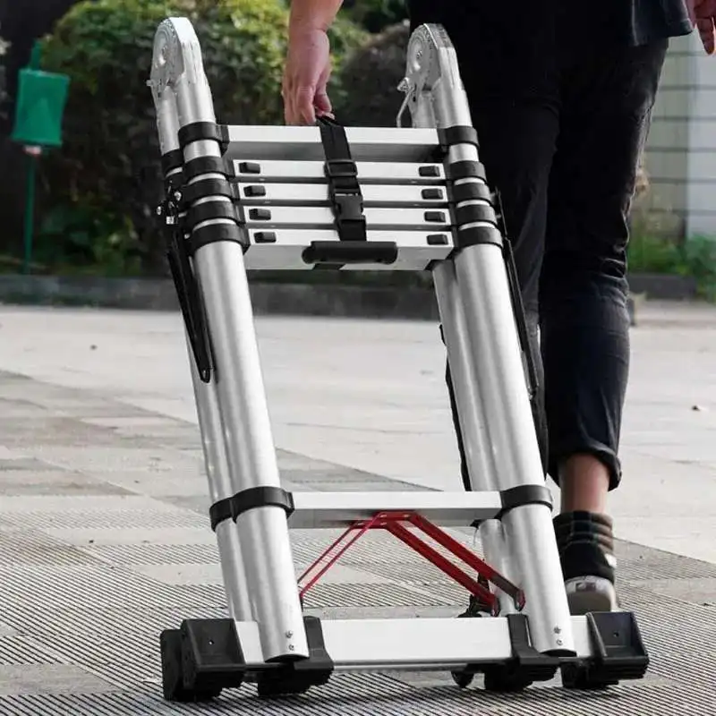 

Multifunctional Lifting Step Ladders Home Herringbone Telescopic Ladder Aluminum Alloy Portable Engineering Folding Ladders A