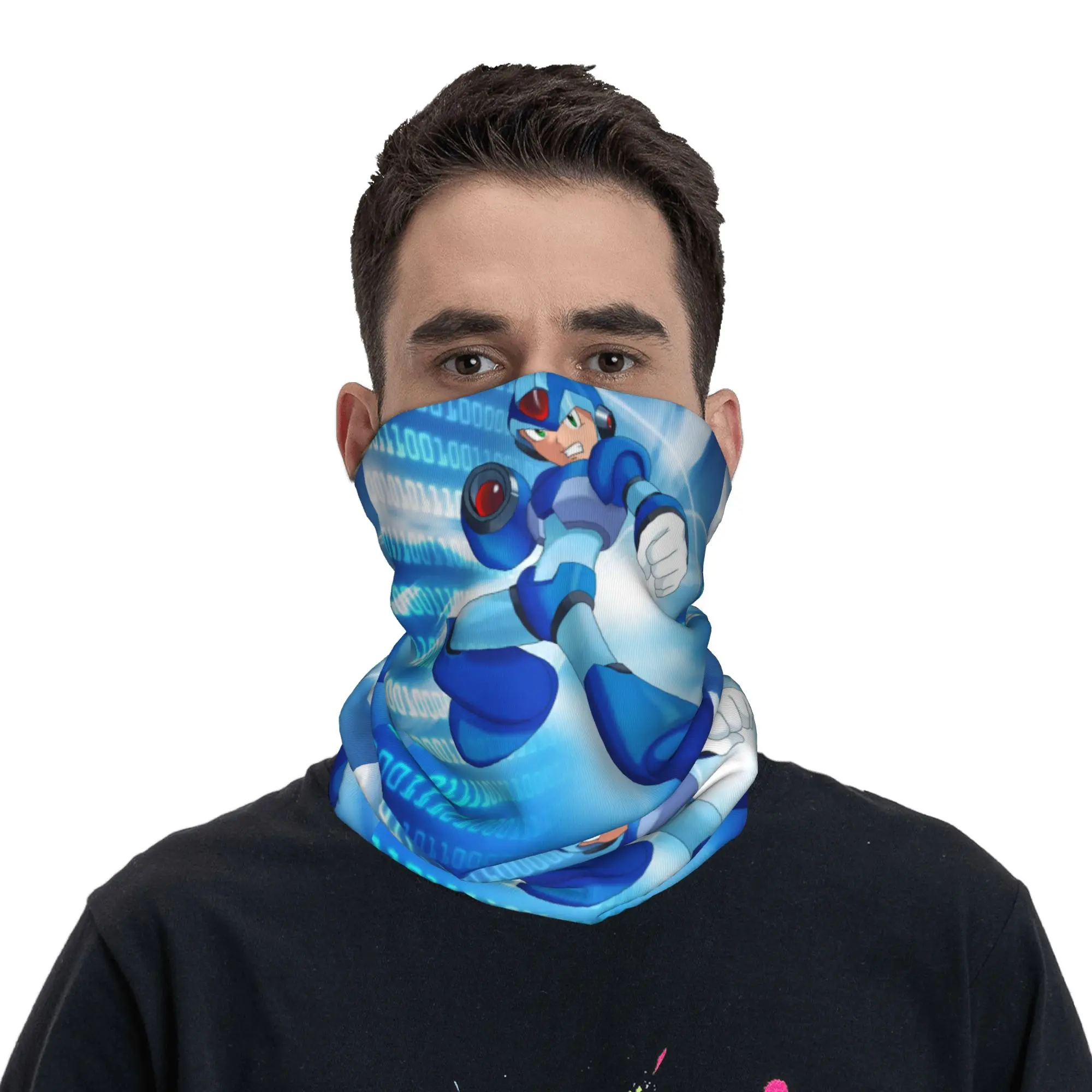 Megaman Video Game Mega Man  Bandana Neck Cover Printed Mask Scarf Multi-use Cycling Scarf Outdoor Sports Unisex All Season