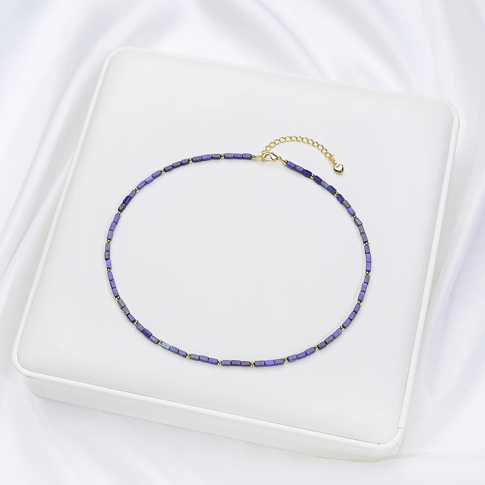 2*4MM Natural Stone Necklace For Women Handwork  Choker Jewelry  Trending Products Free Shipping New in Heart Pendant