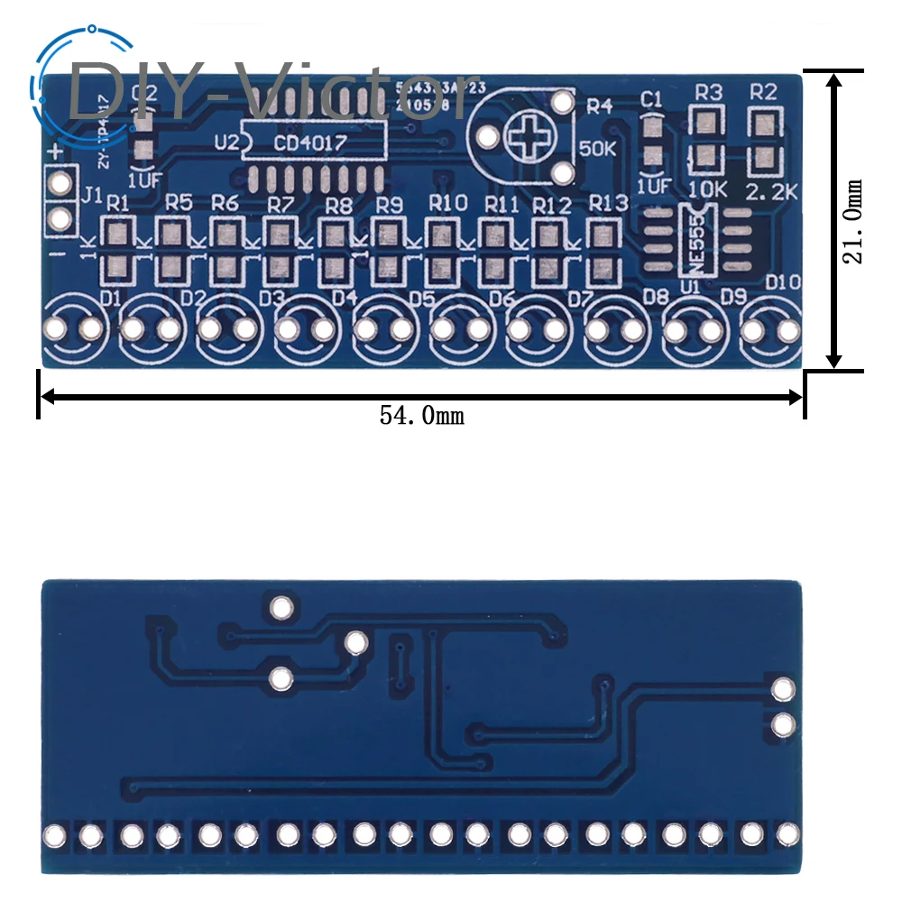 NE555 CD4017 działanie LED światło przepływowe elektroniczny pakiet produkcyjny moduł płyty sterującej kondensator oscylator zegar Siganal zestaw do samodzielnego montażu — zdjęcie 7